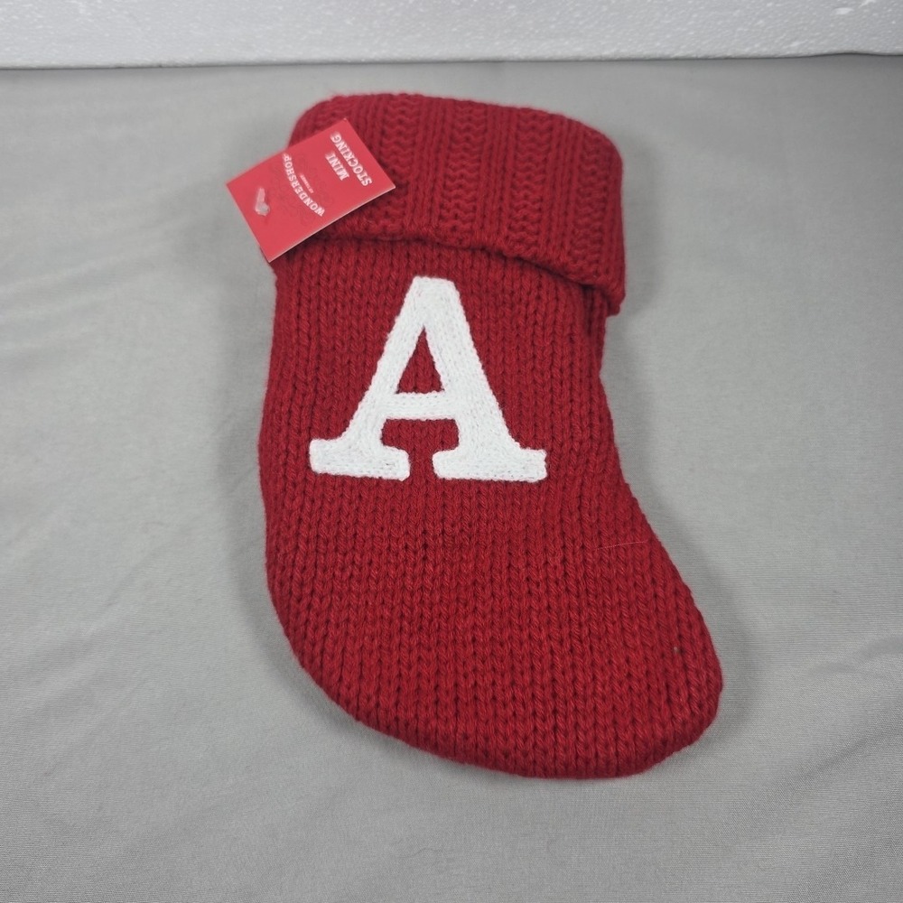 Letter A Wondershop Monogram Mini‎ Christmas Stocking Initial Red Knit Target